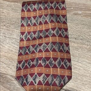 Robert Talbott Tie - Studio Patrick James Men's Burgundy and Tan Geometric